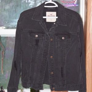 Hollister Black Ripped Denim Jacket, women’s small
